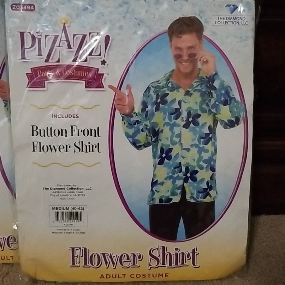 Button Front Flower Shirt Costume